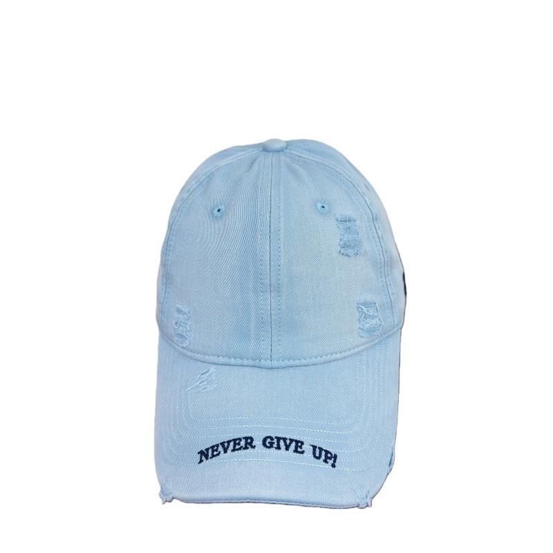 Spring And Summer Soft Top Washed American Ripped Baseball Cap Male And Female Alphabet Embroidered Cap Sun Hat