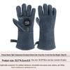 Extra Long Flame Retardant Cowhide BBQ Gloves - Heat Resistant Up To 500°F - Anti-Scald Protection for Baking, Oven, Boiler, and Grilling