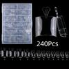 120/240Pcs Fake Toe Nail Tips Transparent Half Cover Toenail For Pedicure Square Press On Toenails For Women Nail Salons Diy