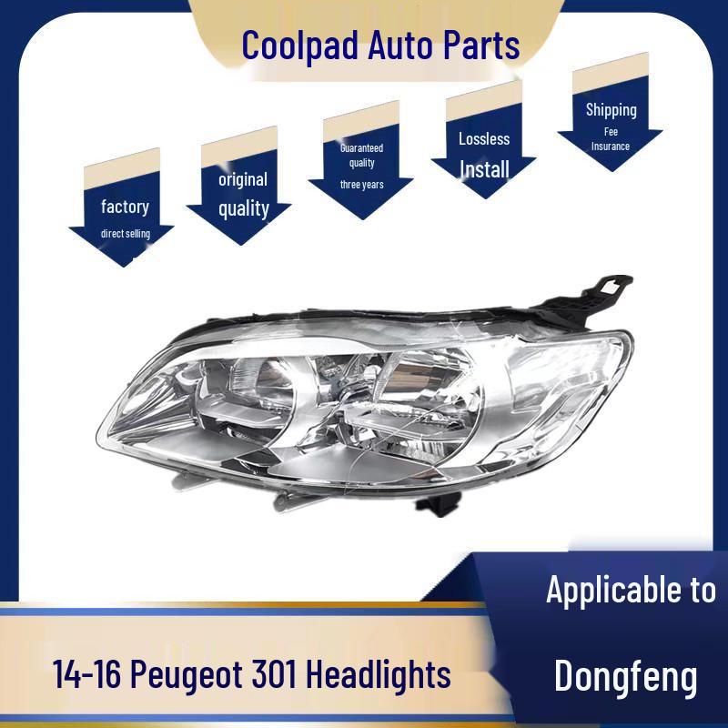 

Совместимая передняя фара в сборе для 2014-2016 Dongfeng Peugeot 301: Включает указатель поворота и габаритный свет Original Quality, Driver s Side