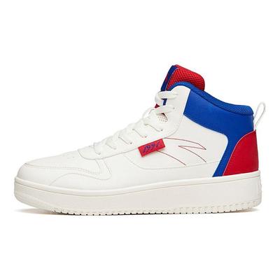 Série Lifestyle Antiderrapante Durável Tênis de Skate Cano Alto Masculino Tênis de Skate Branco Azul 912038010-15