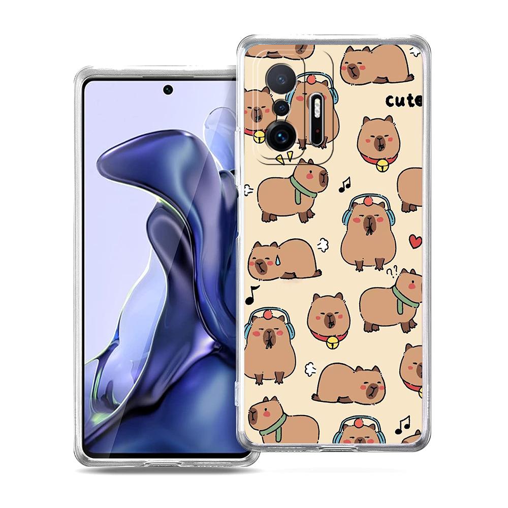 Cartoon Capybara Phone Case for Xiaomi Mi Poco F3 X3 X4 GT NFC M3 M4 11 Ultra 12 11X 11i Pro Lite 5G Soft Transparent Cover Bags