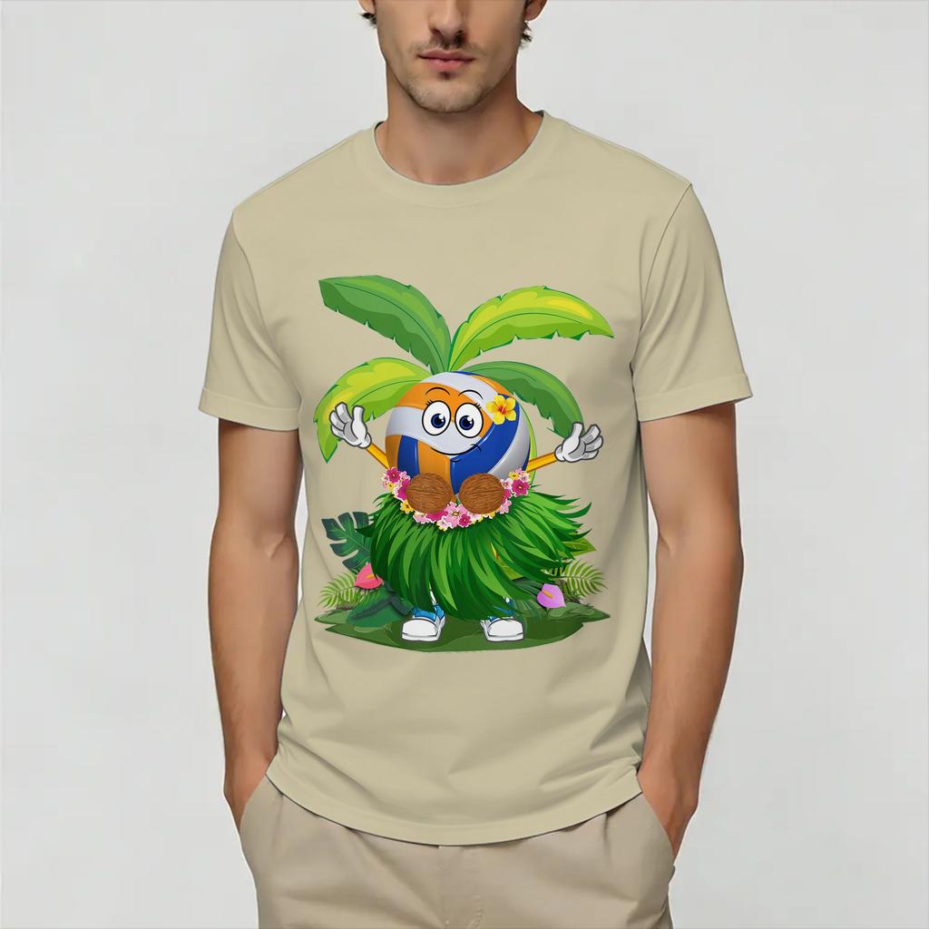 Mine Seagull Funny Beach Volleyball TShirts for Unisex Casual Pure Cotton Tees Round Collar Short Sleeve T Shirts Big Size Tops