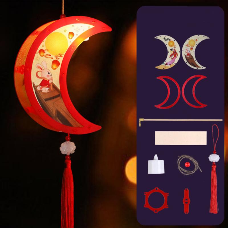 Diy Led Glowing Lanterns Chinese Style Chirdren Handmade Lanterns Kit For Mid-autumn Festival Gift