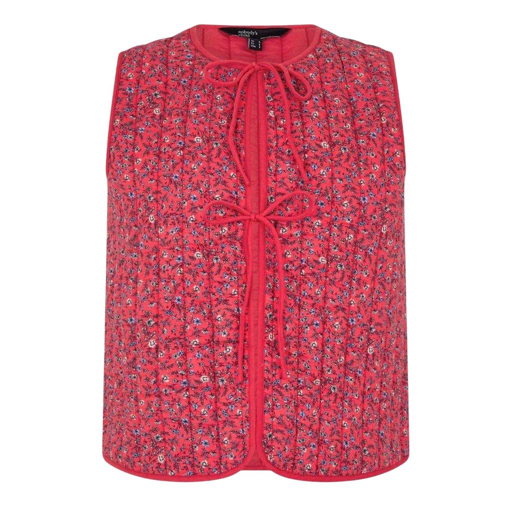 Nobody´s Child Womens/Ladies Floral Pattern Quilted Front Tie Gilet