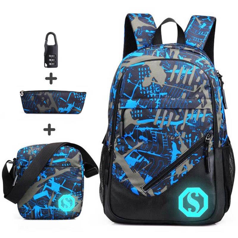 4pcs set Anti-thief school backpack waterproof oxford fabric boys school bags for girls kids backpack student children schoolbag