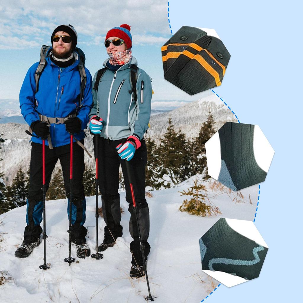 USB Heated Socks with 4 Heating Levels, Electric Foot Warmer for Men & Women in Skiing, Hiking & Winter Work