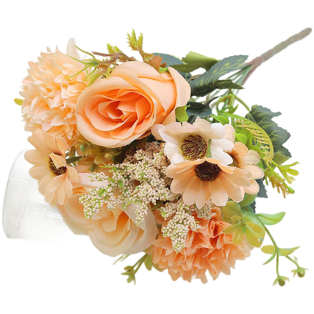 

7-Stem Persian Rose Silk Flower Bouquet for Wedding Signage Area Styling Desk Decor and Thumbnail Photography Props China Mainland