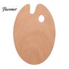 Wooden Paint Palette with Thumb Hole for Oil, Acrylic, Oval Wood Watercolor Painting, Oval-Shaped Art Tray Artists Left Right Handed