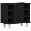 Bathroom Cabinet with Door Black Oak Look 60 x 32 x 54 cm