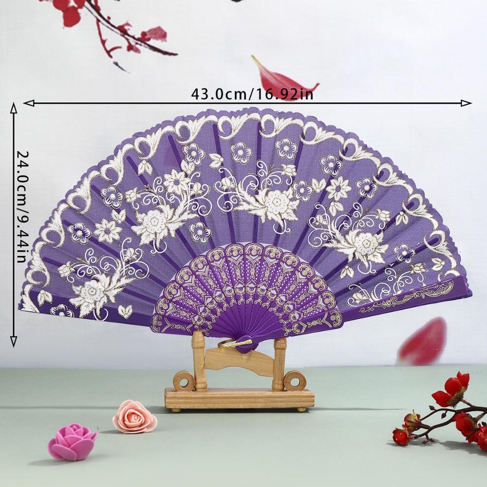 Vintage Style Folding Fan with Tassel Dance Fan Multipurpose Handheld Fan  Wedding Party