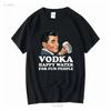 Vodka Happy Water Voor Leuke Mensen Retro Alcohol Meme T-shirt Y2K Donkere Humor Gen Z Alcoholist lange of korte mouwen vintage