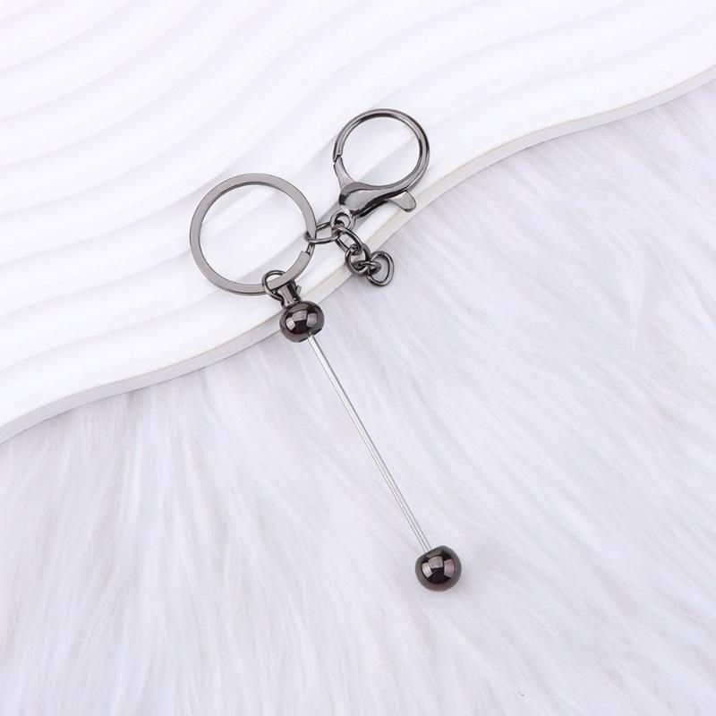 6Pcs Metal Beadable Keychain Bars Beading Key Chain Bar Blanks For Beads Pendant Jewelry Charms Lanyard Diy Crafts Gift