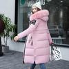 Women's Autumn And Winter Long Down Cotton Jacket With Large Down Collar And Thickened Large Size Cotton Jacket