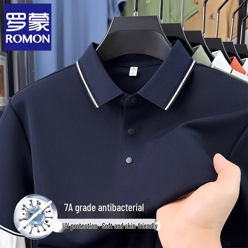 ROMON Men s Ice Silk Quick-Dry Anti-Wrinkle Polo Shirt XL