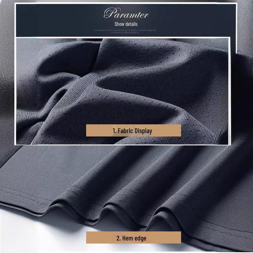 Men's Ice Silk Sports Suit - Comfortable Summer Casual Short Sleeve for Dad, Middle-aged, and Elderly.