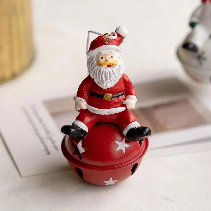 Christmas New Product Iron Art Christmas Bell Old Man Snowman Elk Bell Pendant Christmas Tree Decoration Christmases Decorations