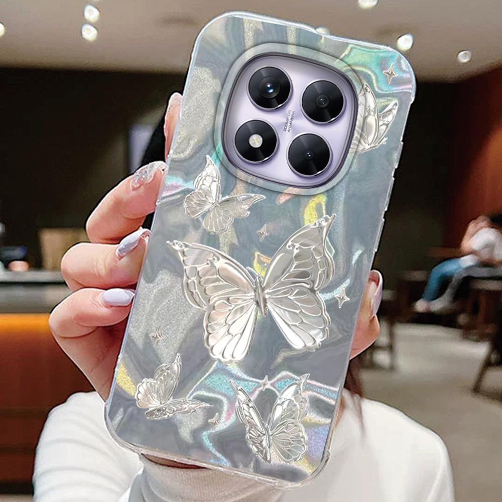 

Фиолетовая бабочка красочный градиент для Xiaomi Redmi Note 14 13 Pro Plus 13T 14T Pro 5G чехол для телефона крышка силиконовый прозрачный бампер Xiaomi 13T белый