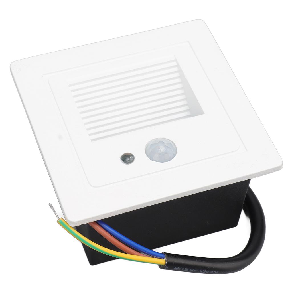 LED Corner Wall Lamp Recessed Warm White Iron Baking Varnish Body Induction Step Light for Stairway 85‑260V
