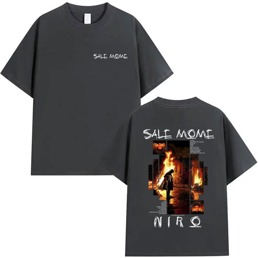  Summer Rapper SALE MÔME Niro Album Graphic Men's Retro Style 100% Pure Cotton Printed Leisure T-shirt Hip Hop High Quality