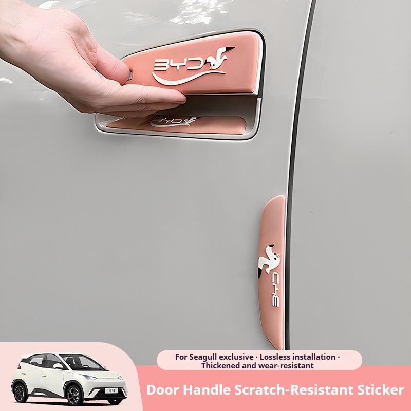 For BYD Seagull Car Door Handle Anti Scratch Sticker Cartoon Bumper Strip PVC Car Handle Stickers Wear-resistant Accessories
