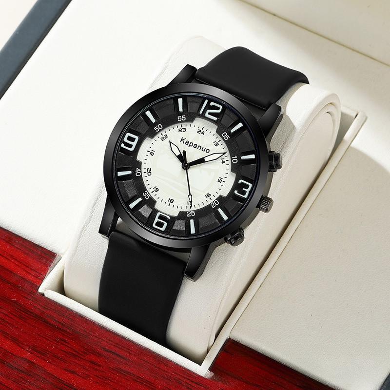 Men's Watch Fashion Large Dial Men's Silicone Strap Quartz Watch