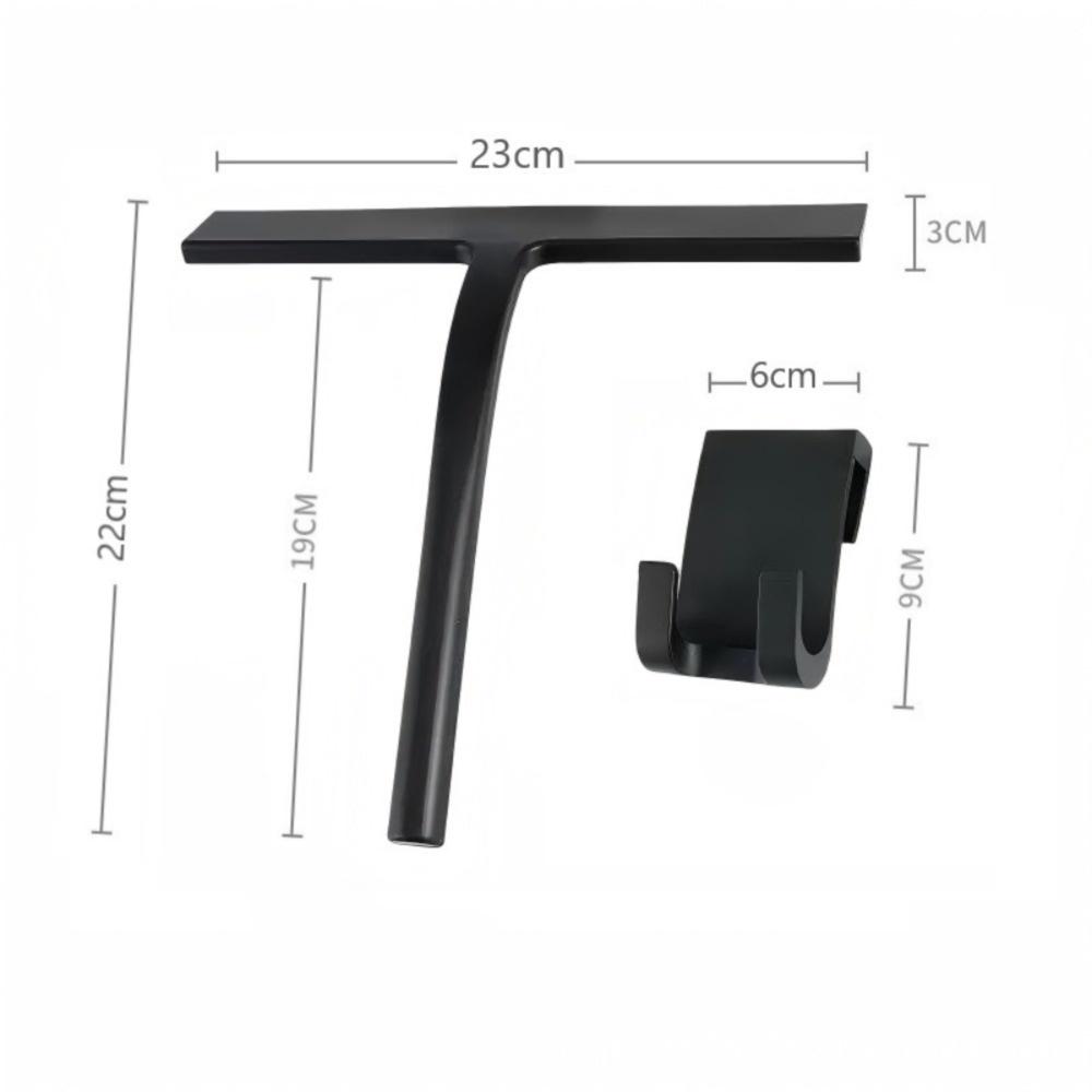 Durable Metal Shower Squeegee Efficient with Hooks Glass Squeegee Multifunctional Silicone Scraper Cleaning Tool Bathroom Use