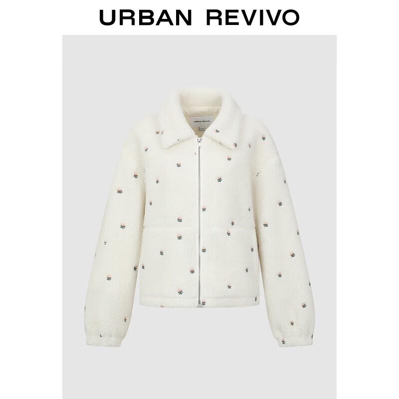 

UR 2025 Autumn Women s Floral Embroidered Lambswool Short Jacket L