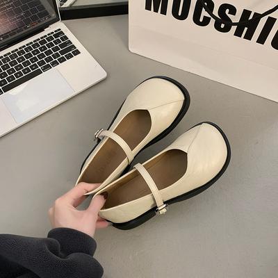 French Mary Jane Shoes Women's 2025 New Spring and Autumn Season Square Head Light Mouth Thick Heel Thick Sole Mary Jane Single Shoes with Skirt