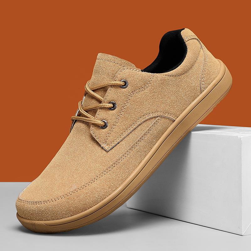 Men's Small Leather Shoes Low-top Walking Shoes Wide Feet Outdoor Casual Classic Board Shoes Versatile Wear-resistant Cloth Shoes Breathable Men's