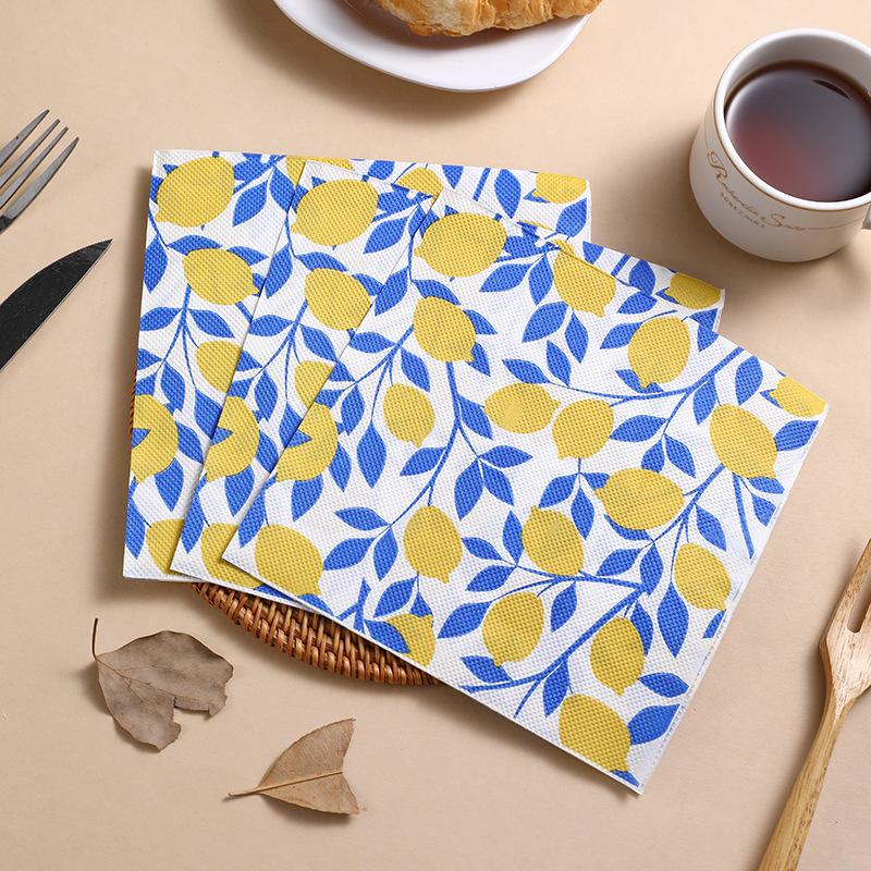 20 st/paket 33*33cm 2-lagers Engångsparty servett Fruktmönster