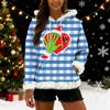 Women's Christmas  print contrasting loose casual hoodie