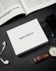 Stylish men's wallet made of genuine leather, black, RFID protection - Rovicky