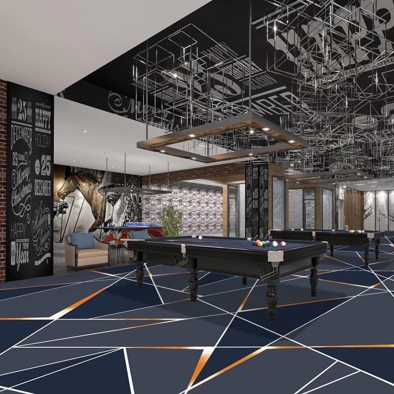 Luxury Printed Carpet for Hotel Billiard, Game, and Recreation Rooms – Wall-to-Wall Hallway and Private Room Flooring