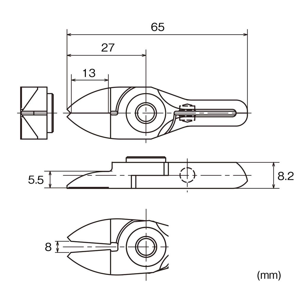 VESSEL Slide Air Nipper, Horizontal Blade/GT-NY15 Type, Straight Blade (Reverse Blade) for Resin, NY15RAJ