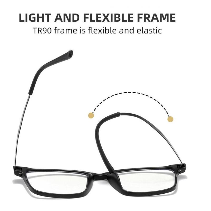 0 +1.0 +1.5 To +4.0 TR90 Blue Light Blocking Square Reading Glasses Magnifier Vintage Prescription Eyeglasses 0 -0.5 -0.75 To -4