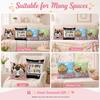 Happy Easter Bunny Egg Pillow Cover 2D Flat Print Peach Skin Plaid Cushion Cover For Couch Living Room Spring Decor 45X45