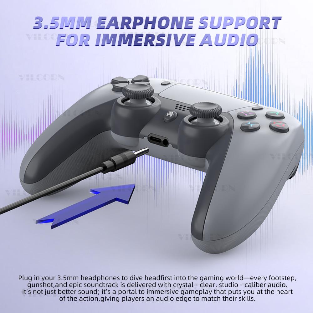 Wireless Gamepad for PS4 Console Bluetooth-Compatible Game Controller For PC Dual Vibration 3D Joystick For Steam/IOS/Android