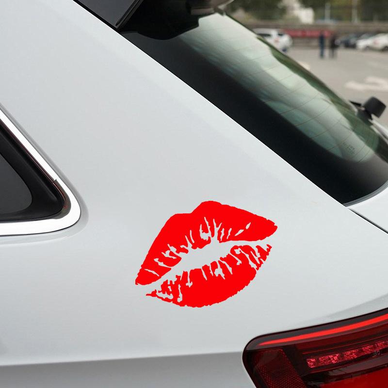 Kuss Lip Auto Aufkleber Auto Karosserie Fenster Stoßstange Windschutzscheibe Motorrad Helm LKW Fahrzeuge Autos Dekoration Zubehör
