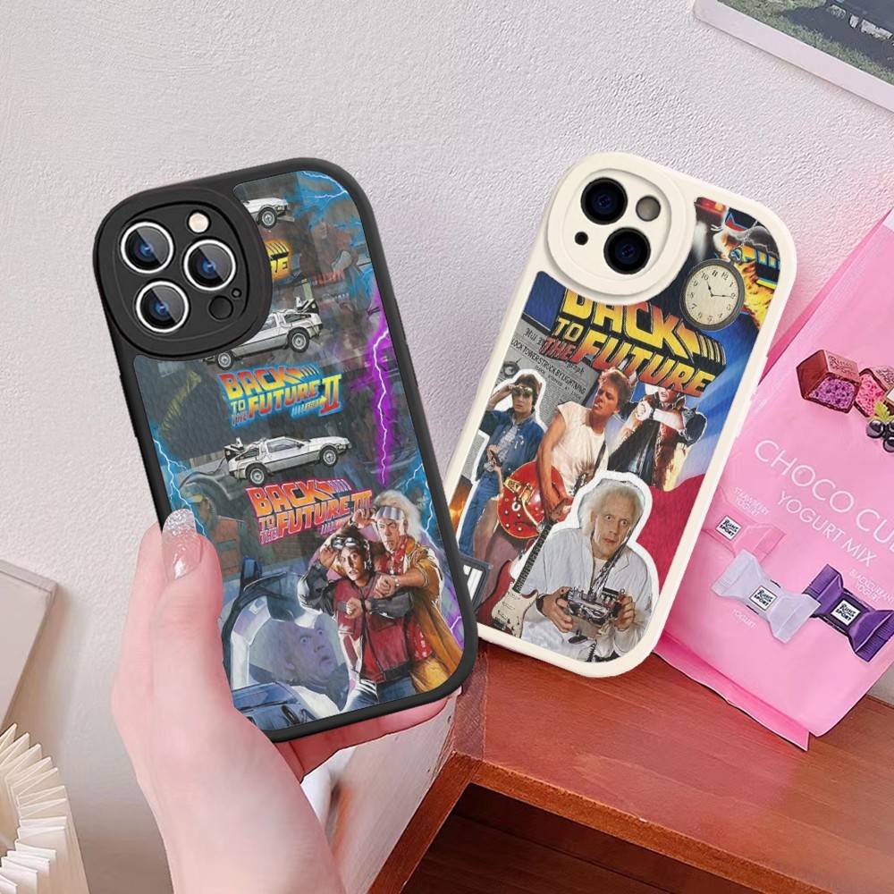 Movie B-Back To The F-Future For IPhone 16 15 14 13 12 11 Pro Max Plus Shockproof Leather Soft Phone Cover
