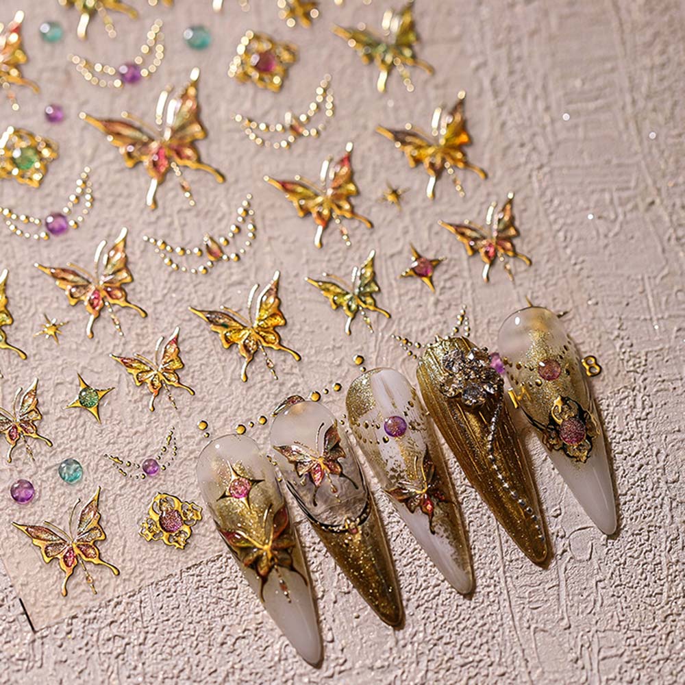 

Аксессуары для ногтей Наклейки для ногтей в виде бабочек Бронзирующие украшения для ногтей в виде бабочек и цветов для женщин/девочек StyleC