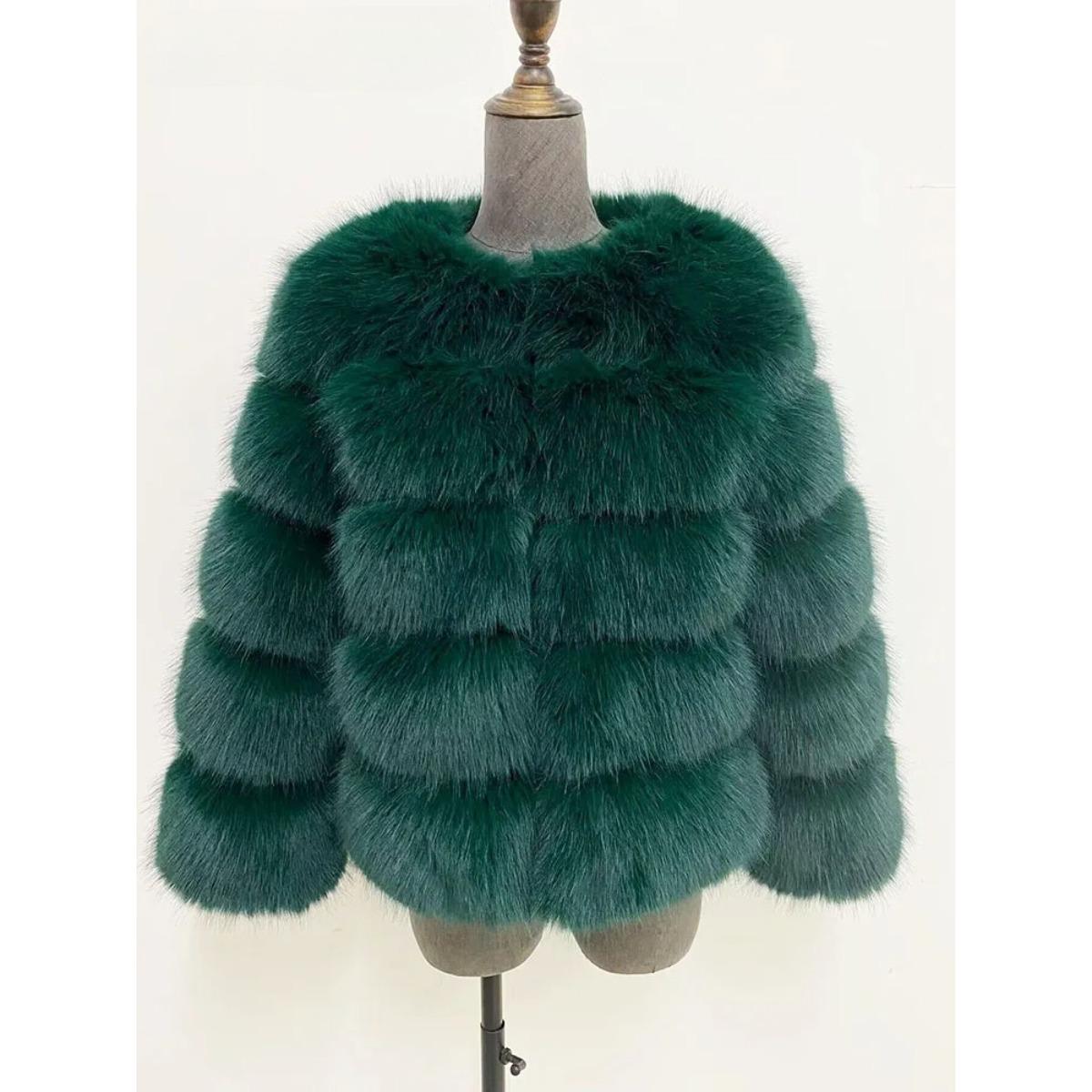 VAYLA Mink Coat Winter Black White