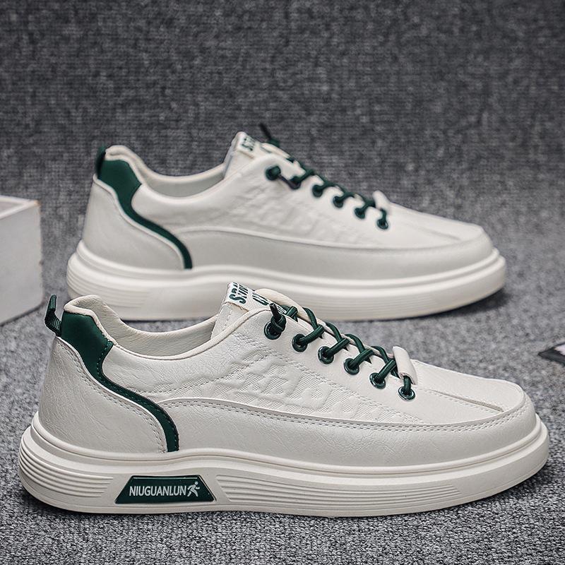 Pantofi sport casual pentru bărbați, pantofi plați antiderapanți rezistenți la uzură, potriviți pentru muncă, timp liber, sport și pantofi albi la modă