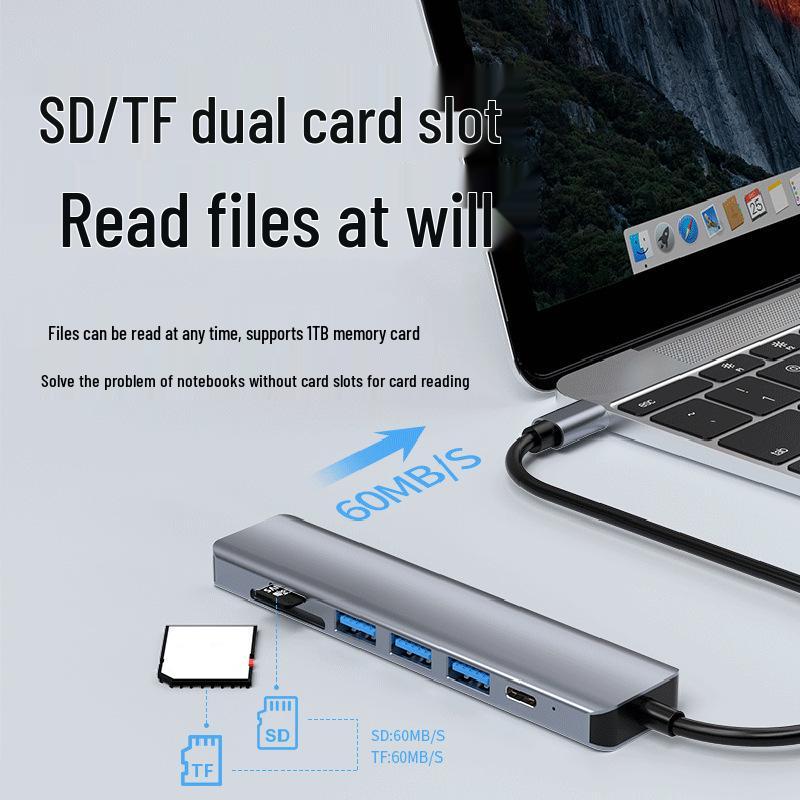 7-in-1 Multi-Port Type-C Expansion Dock with 4K HDMI Projector and Hub