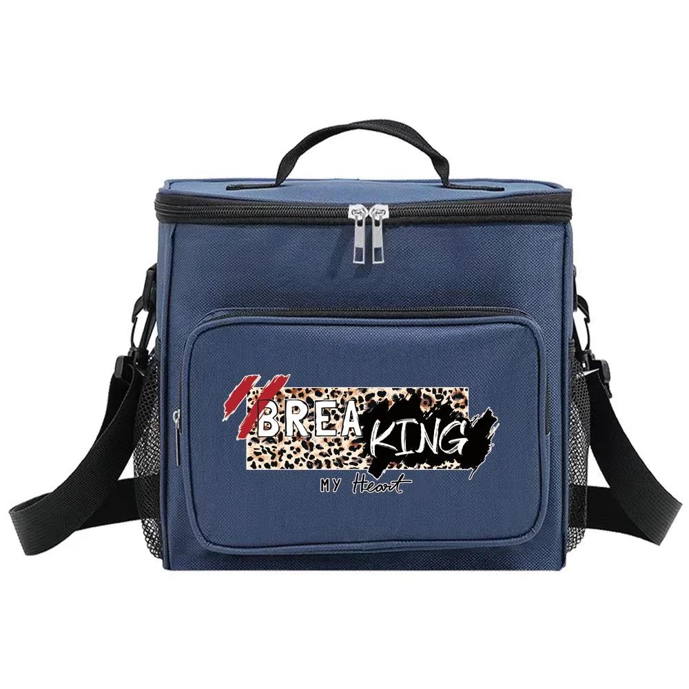 

Insulated Lunch Bags Cooler Box Thermal Organizer Handbag for Student Portable Waterproof Camping Storage Boxes Leopard Pattern