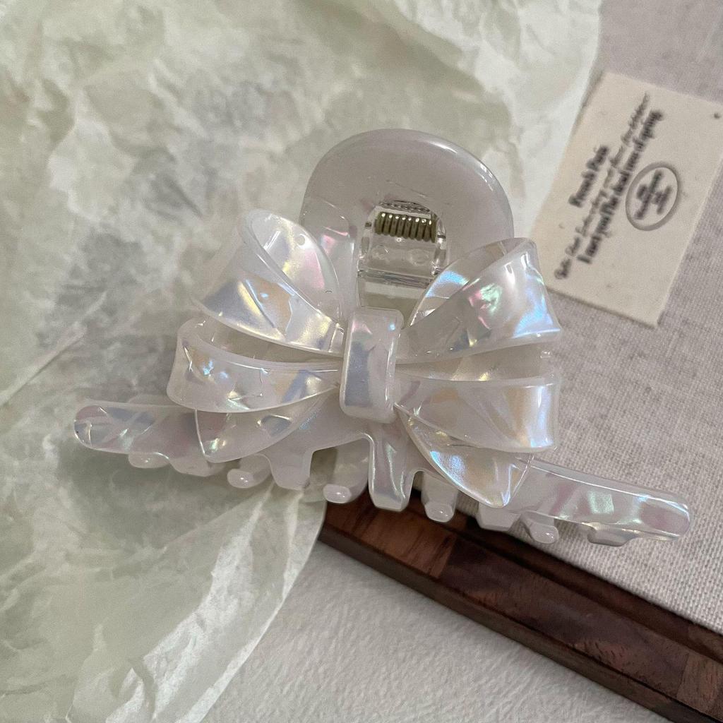 "Koreanische Meerjungfrau Doppelseitige Schleife Haarnadel": Elegante Essigsäure Haarklammer"