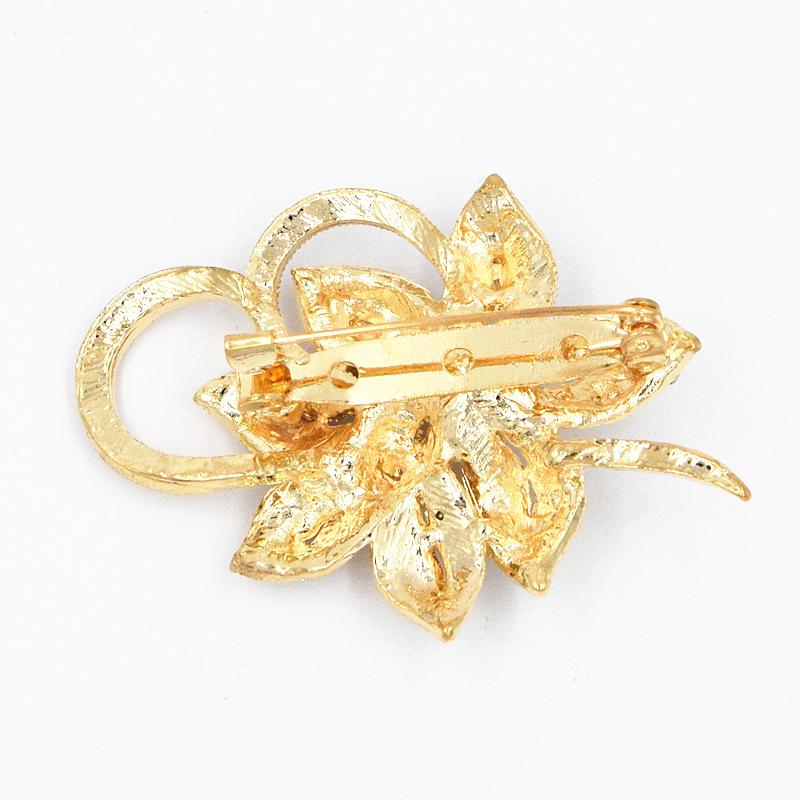 Korean Style Pearl Crystal Flower Brooch - Elegant Women's Corsage Pin Accessories