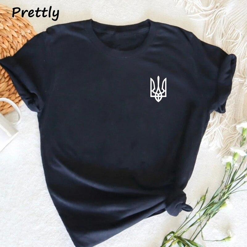 Ukraine T Shirt Woman Clothing Harajuku Pullover O Neck Ukrainian Short Sleeve T-shirt Unisex Female Clothing Top Female Clothes Unisex