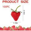 100 Pieces Fake Strawberries Fake Fruit Artificial Strawberry Kitchen Décor Plastic Strawberry Party Decorations Realistic Fake Food Lifelike for