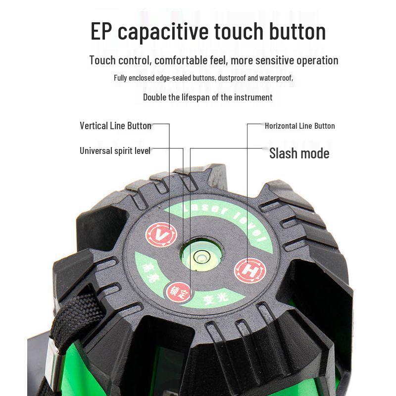 High-Precision Outdoor Laser Level with Infrared, Green, and Blue High-Brightness Beams - 2, 3, and 5-Line Automatic Leveling